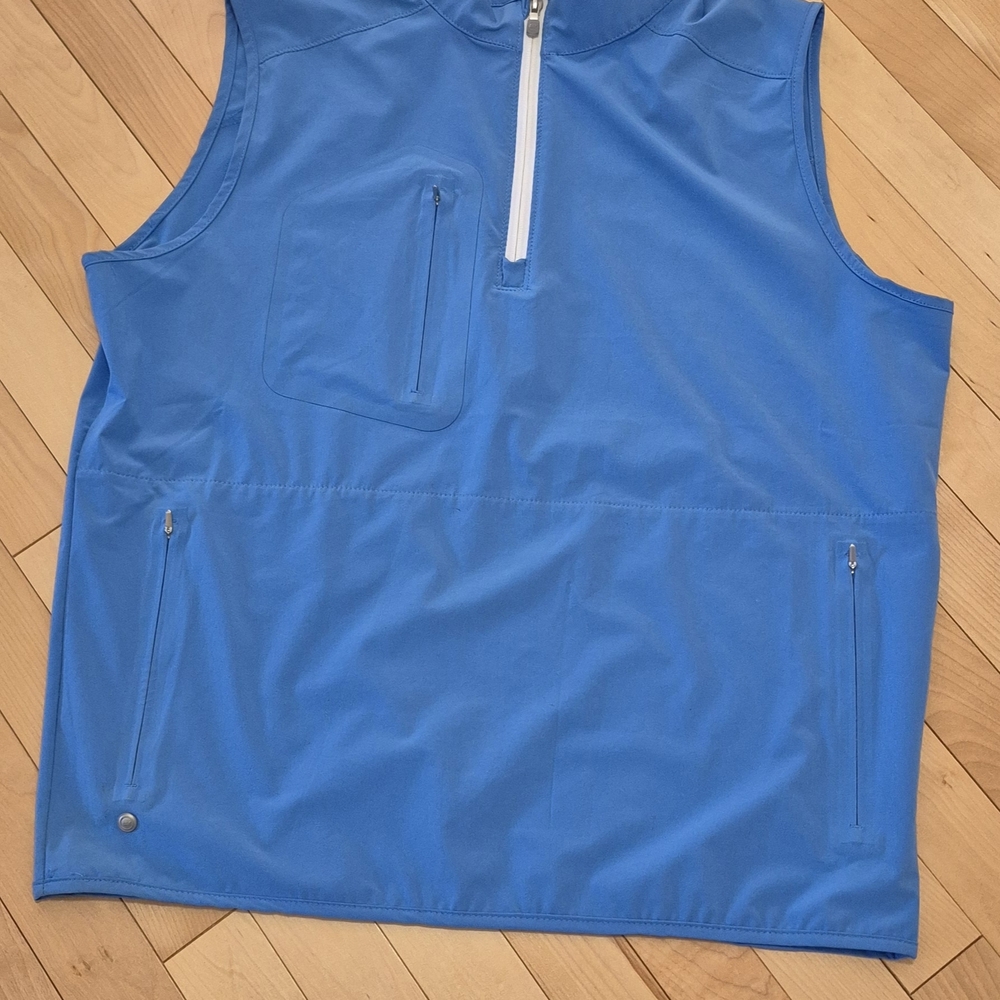 Peter Millar Sky Blue Sleeveless Quarter-Zip Vest